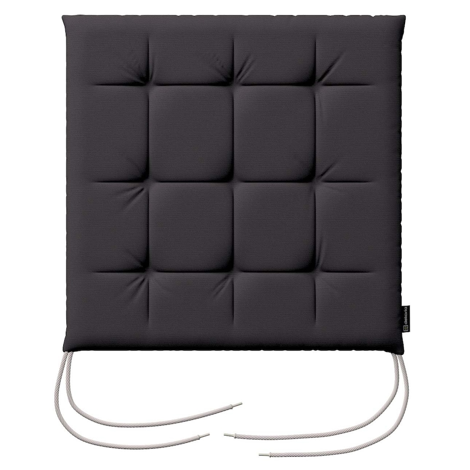 Poduszka na krzesło Karol, Black (czarny), 40 x 40 x 3,5 cm, Cotton Panama