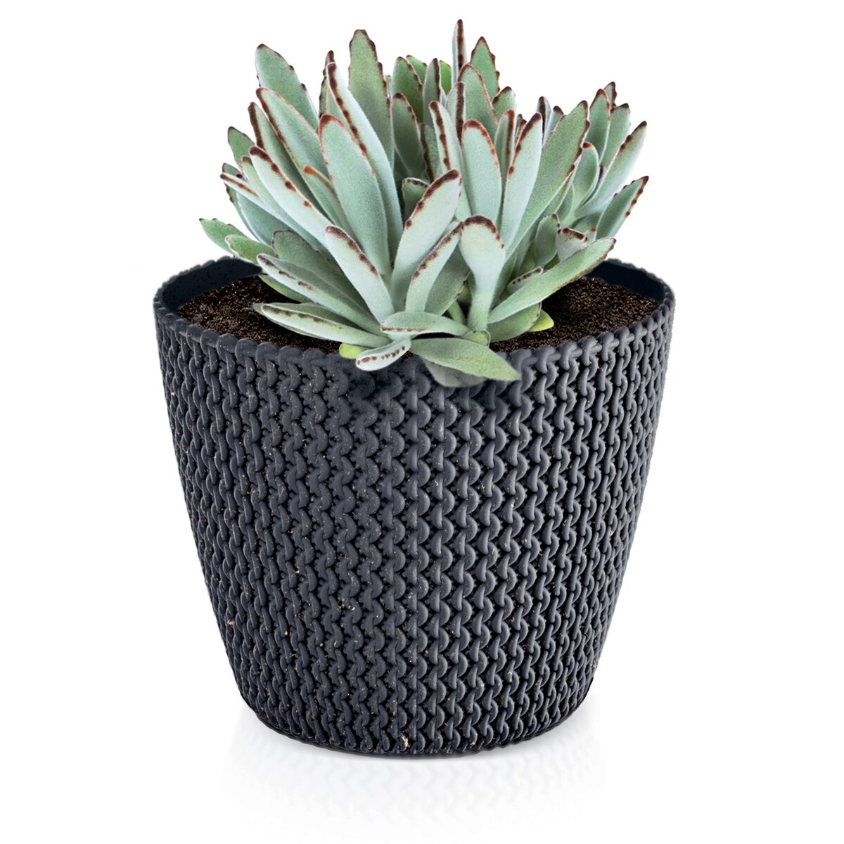 Doniczka Osłonka Domowa 25,9 Cm Na Stół Parapet Do Domu Antracytowa