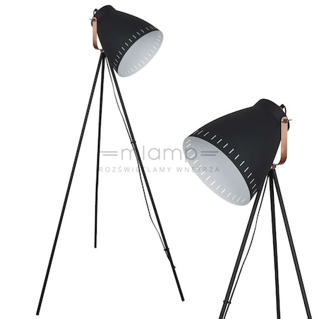 Sztalugowa LAMPA podłogowa FRANKLIN ML-HN3068-B+RC Italux industrialna OPRAWA stojąca na trójnogu reflektor loft grafitowy