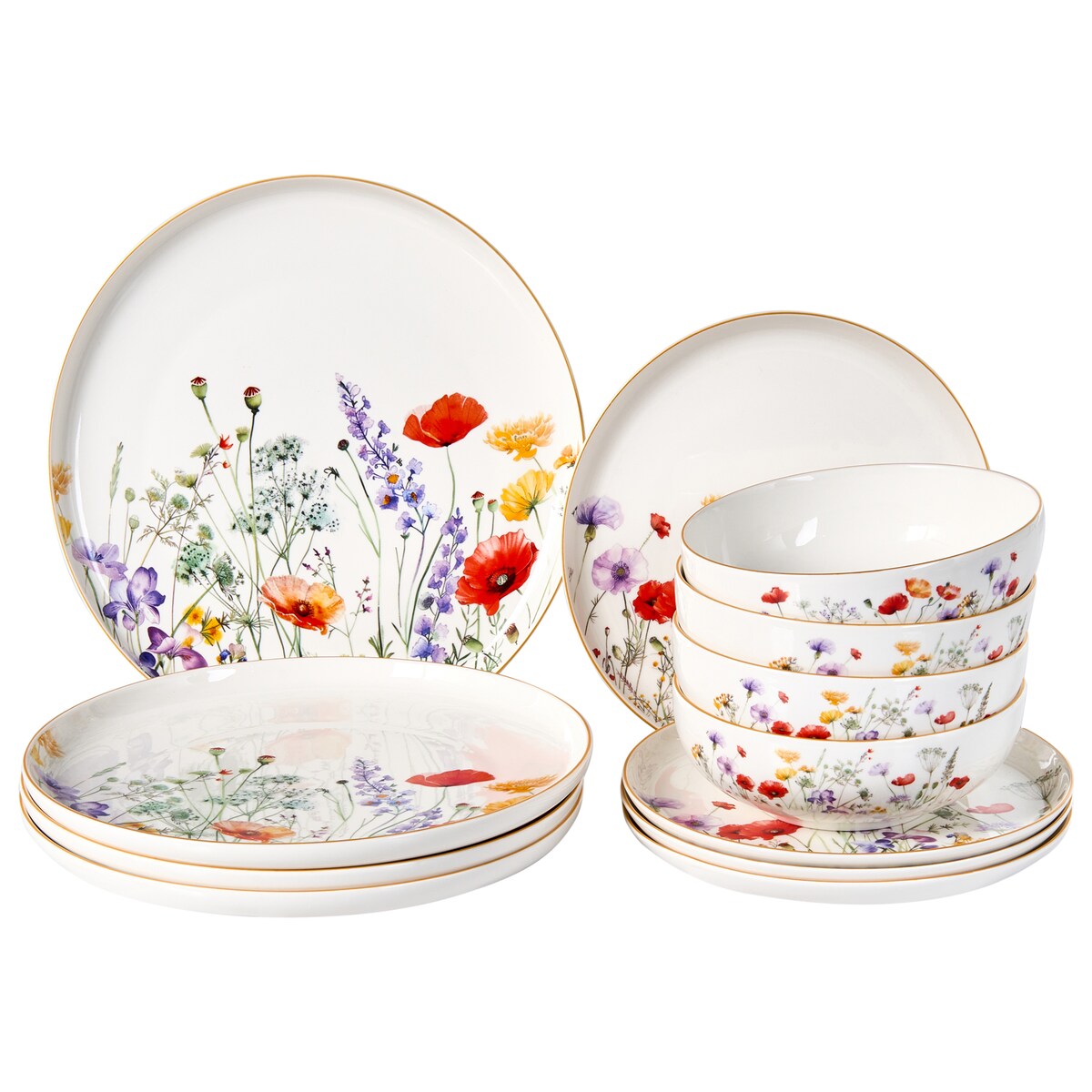 Zastawa stołowa 12-częściowa EPAZOTE Porcelana Biały