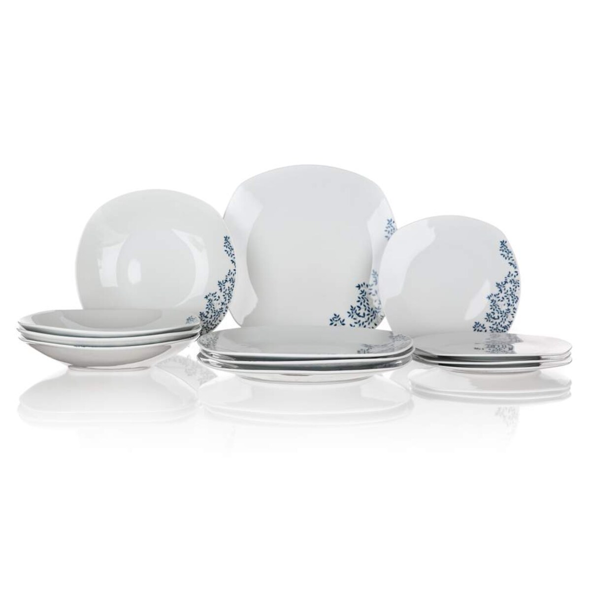 TALERZE OBIADOWE na 4 os KWADRATOWE na jedzenie obiad prezent wzorek 12 ele