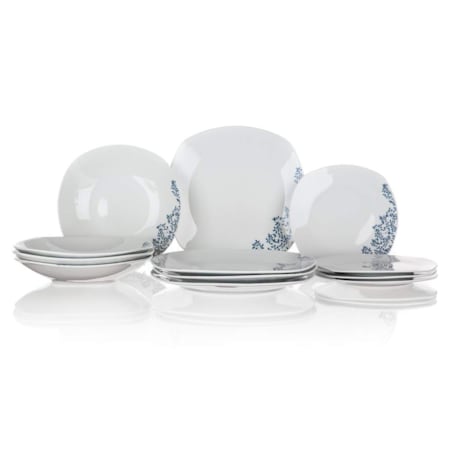 TALERZE OBIADOWE na 4 os KWADRATOWE na jedzenie obiad prezent wzorek 12 ele