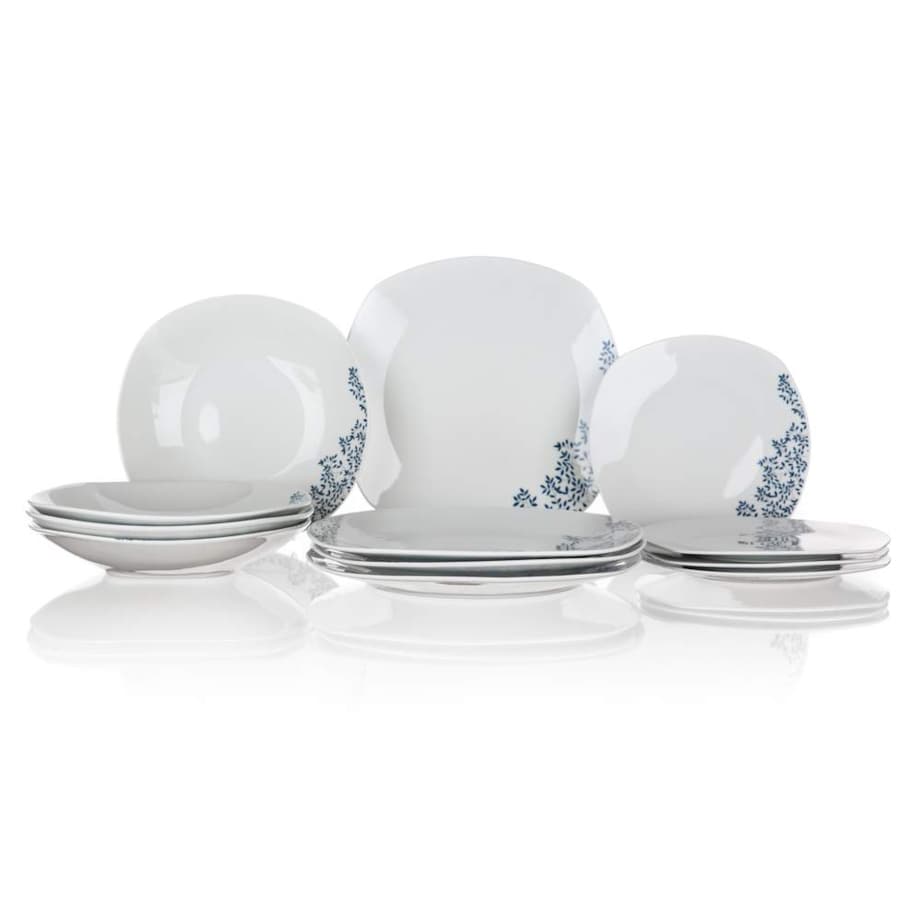 TALERZE OBIADOWE na 4 os KWADRATOWE na jedzenie obiad prezent wzorek 12 ele