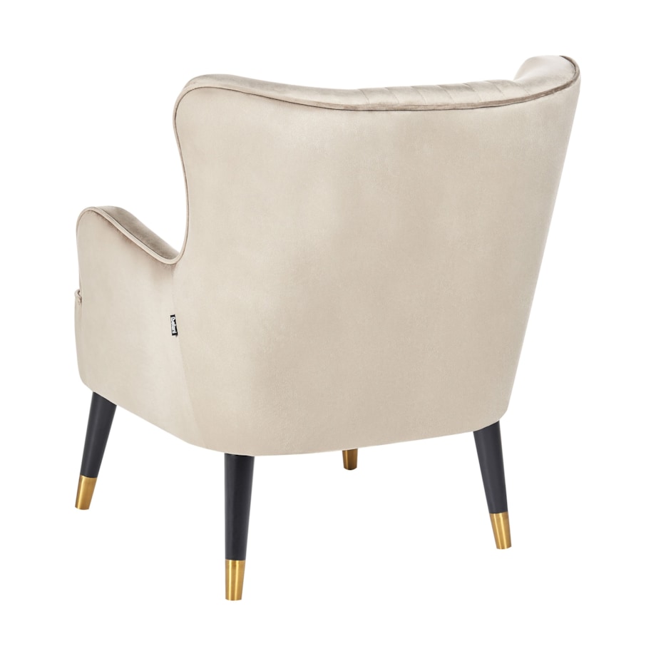 Fotel uszak VARBERG Welur Beżowy