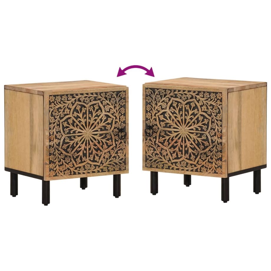 vidaXL Szafka nocna, 40x33x46 cm, lite drewno mango