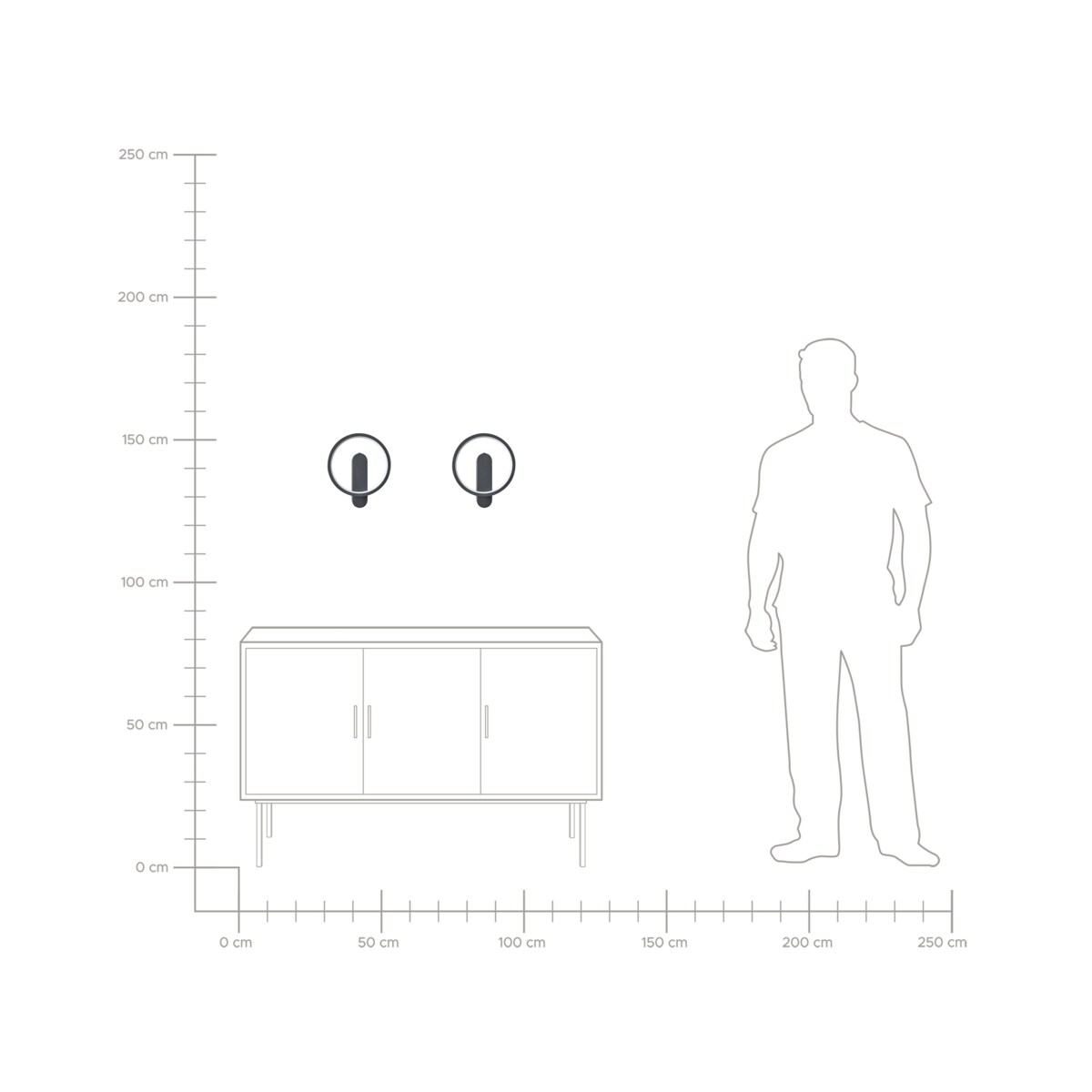 Zestaw 2 lamp ściennych BLIES LED Metal Czarny