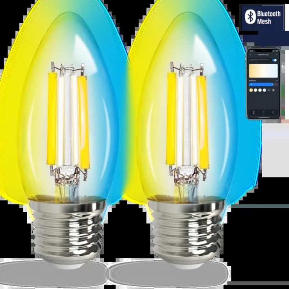 inteligentna żarówka bluetooth mesh c35 4.5w cct 2 szt. ,z pilotem