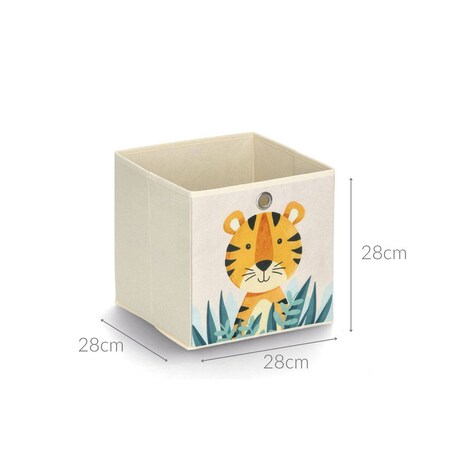Tekstylne pudełko ze zwierzątkiem, 28 x 28 x 28 cm