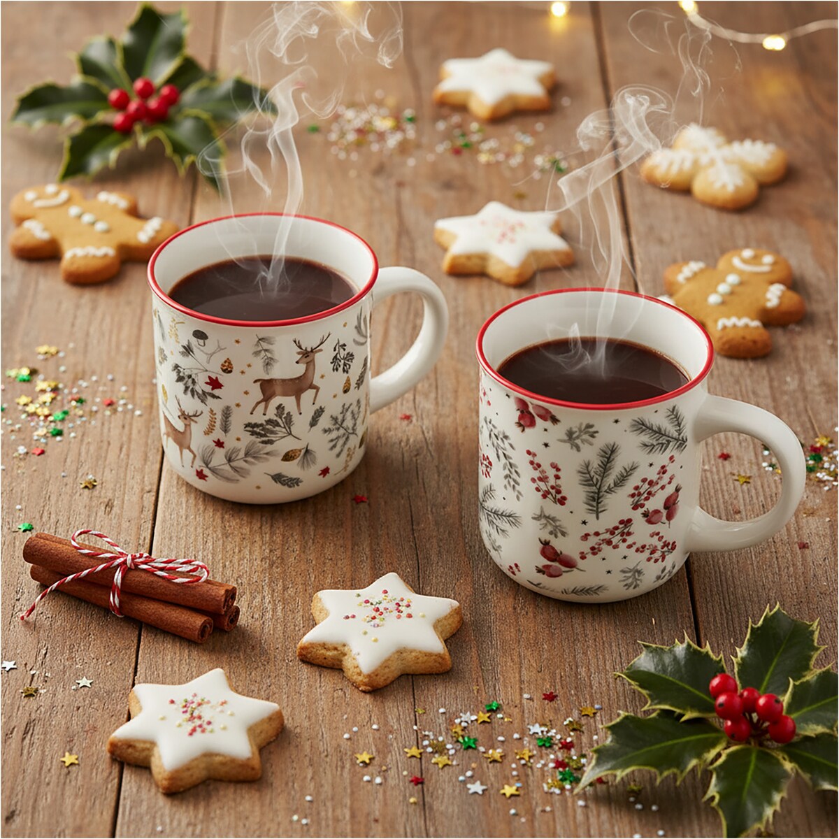 Kubek Z Uchem Świąteczny 400 Ml Porcelanowy Zimowy Świąteczny