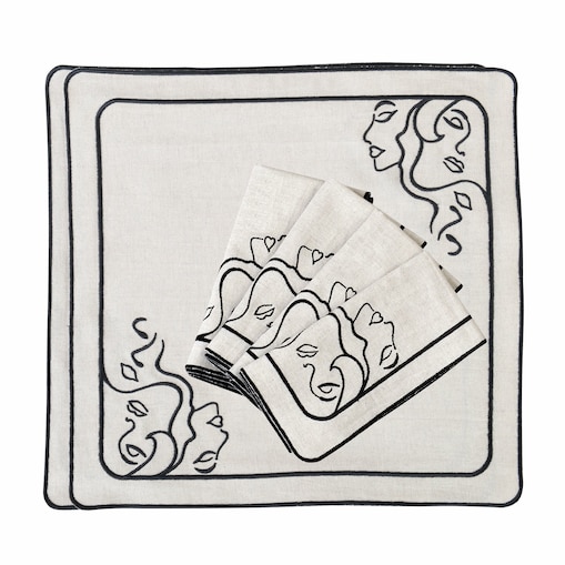 Haftowane serwetki z autorskim motywem – komplet 4 szt.