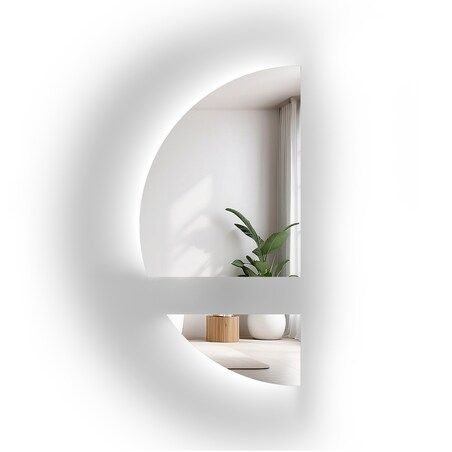 Lustro półokrągłe w dwóch częściach z podświetleniem - DOPPIO LED