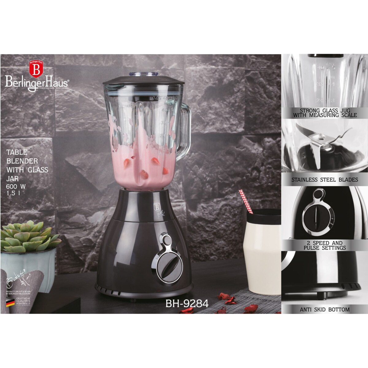 Blender kielichowy 1.5L BERLINGER HAUS Carbon Pro