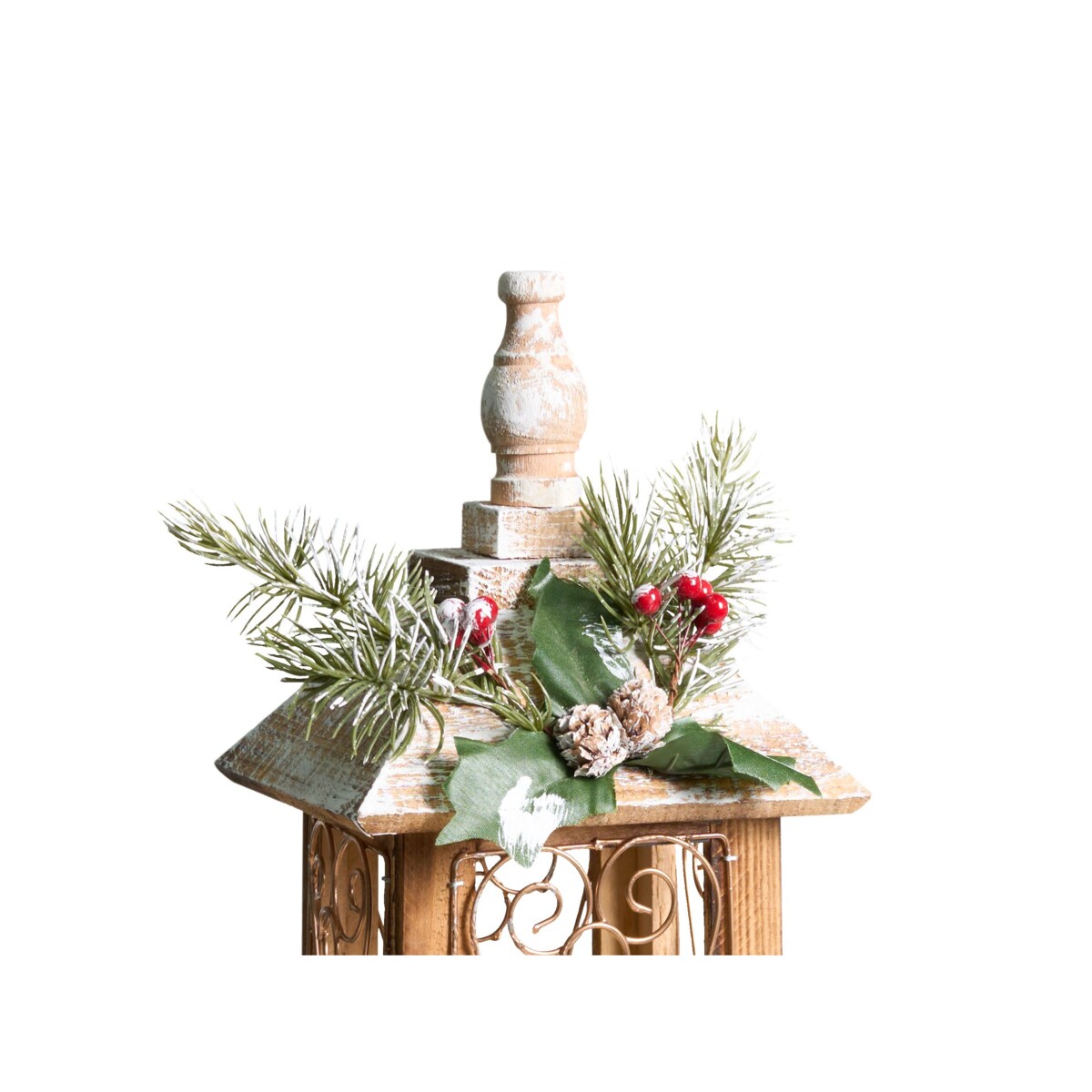 Lampion LED LED SAIMA Wzór świąteczny 40 cm Ciemnobrązowy