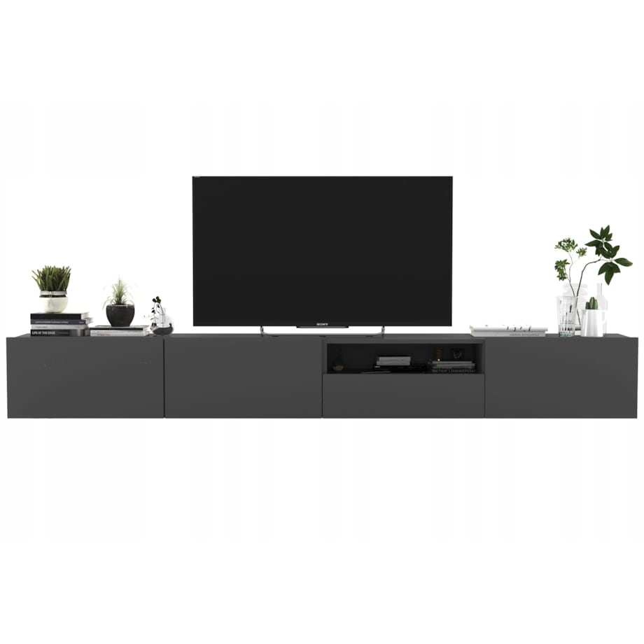 Szafka RTV Loft Wisząca Grafit MAT Komoda RTV Szuflada 240 cm