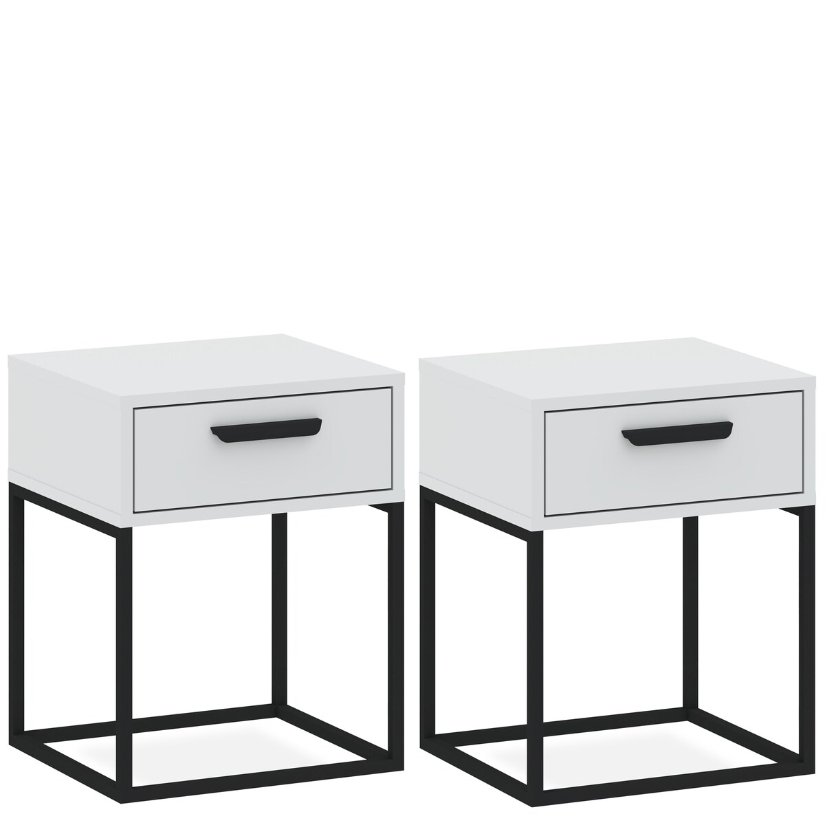 Konsimo RECTUS Zestaw stolików nocnych 2szt.w kolorze białym