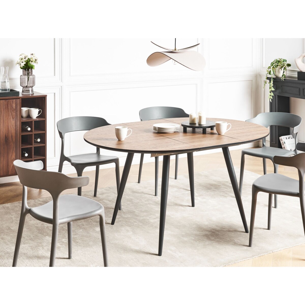 Stół do jadalni rozkładany SENIAC Brązowy 110/150 cm 112 cm