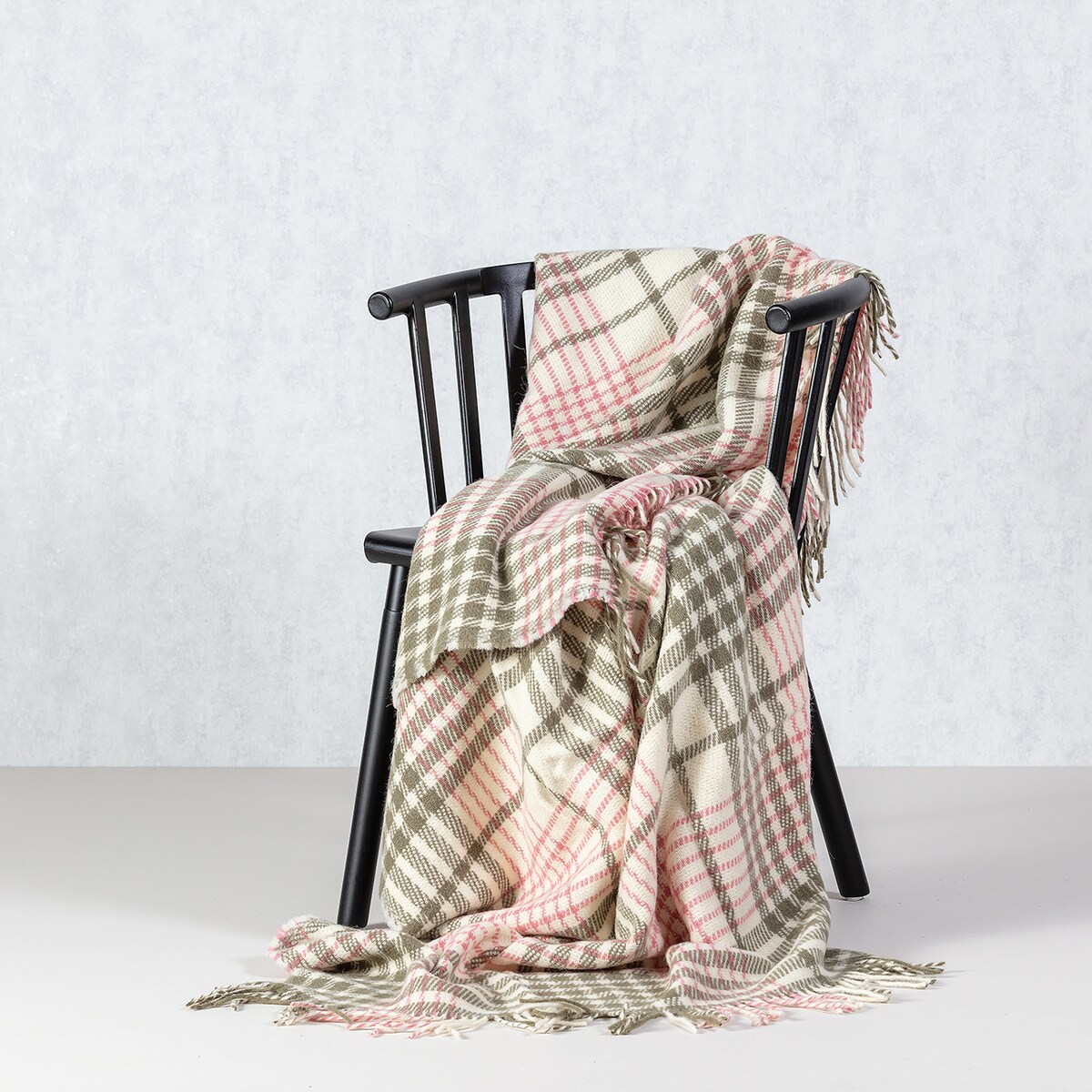 Pled Zelandia 140x200cm khaki/old rose, 140 x 200 cm