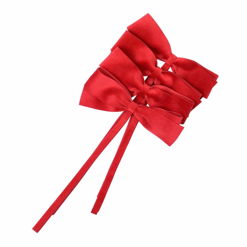 Aksamitne kokardki Red Bows - 4 sztuki