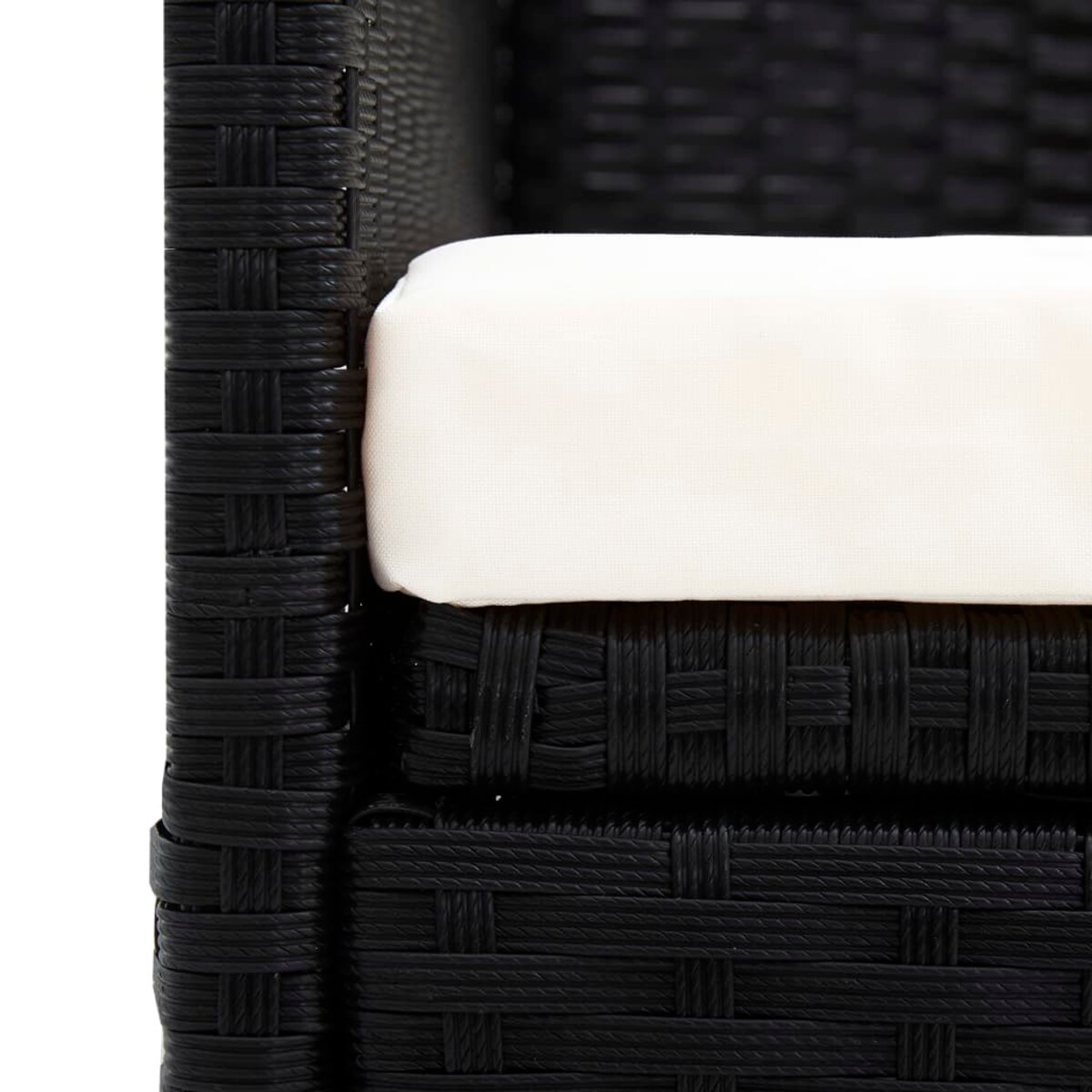 vidaXL Sofa ogrodowa z zadaszeniem, czarna, polirattanowa
