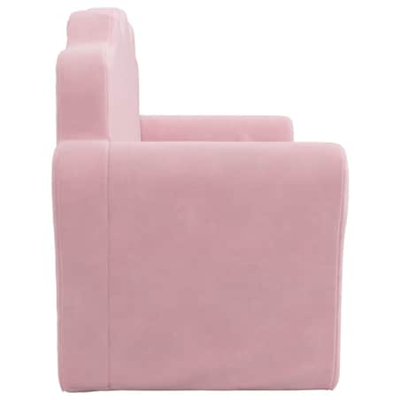 vidaXL 2-os. sofa dla dzieci, rozkładana, różowa, miękki plusz