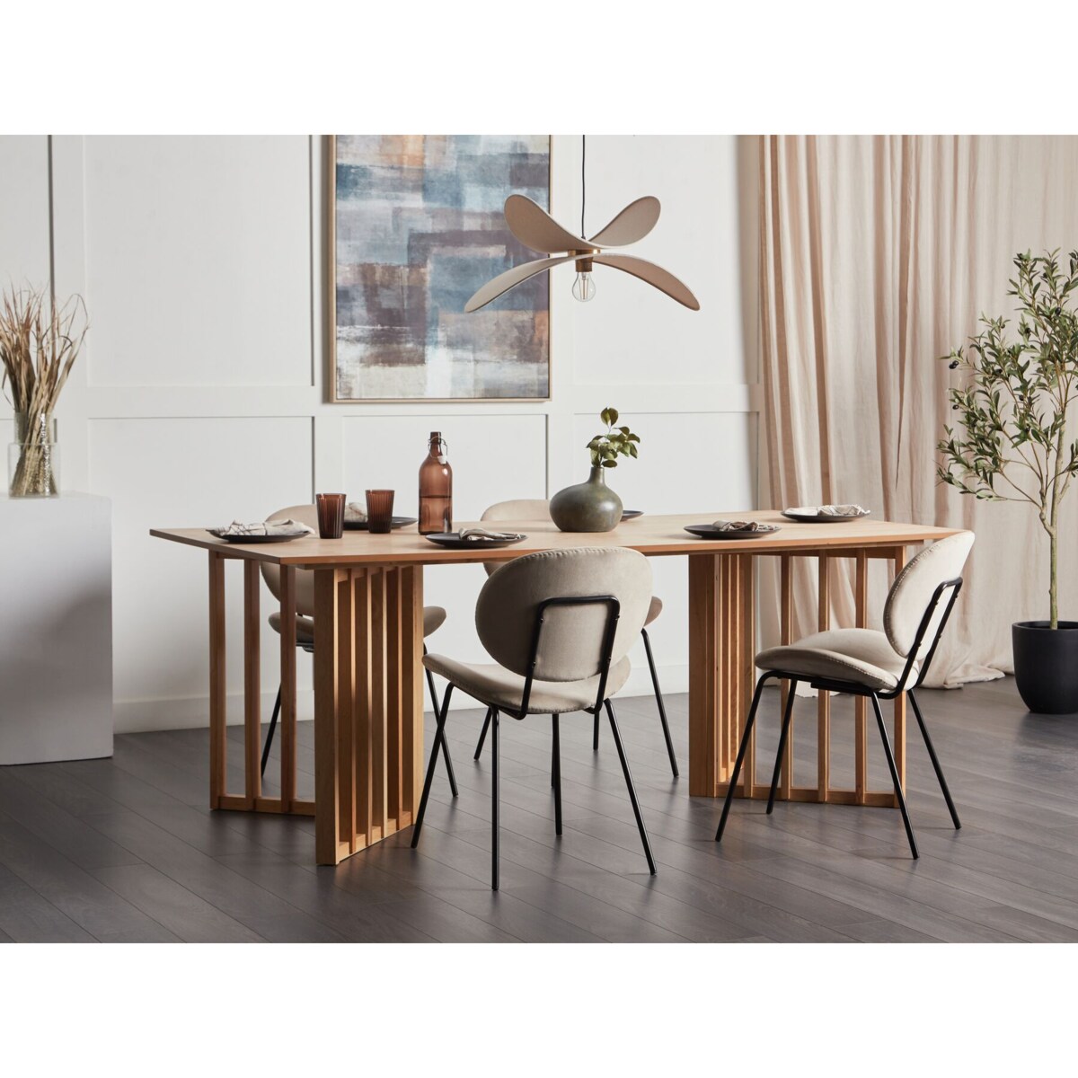 Stół do jadalni 200 x 100 cm jasne drewno LEANDRA