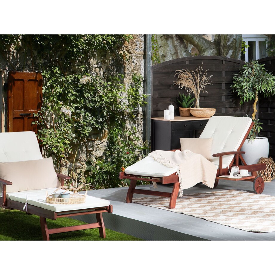 Poduszka na leżak ogrodowy złamana biel TOSCANA/JAVA