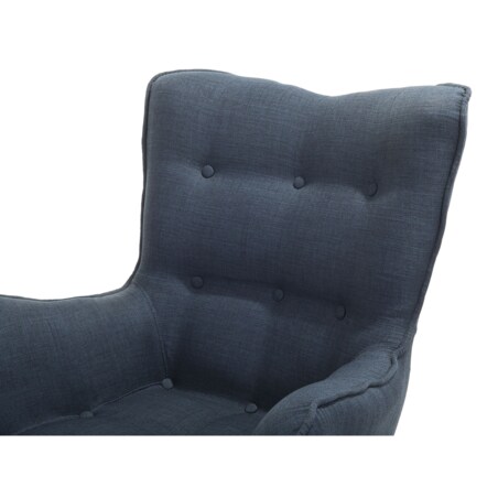 Fotel z podnóżkiem ciemnoniebieski VEJLE
