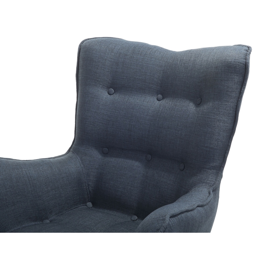 Fotel z podnóżkiem ciemnoniebieski VEJLE