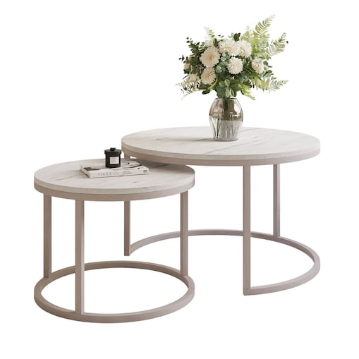 Okrągłe stoliki kawowe CIRI 2w1 kaszmir marmur levanto
