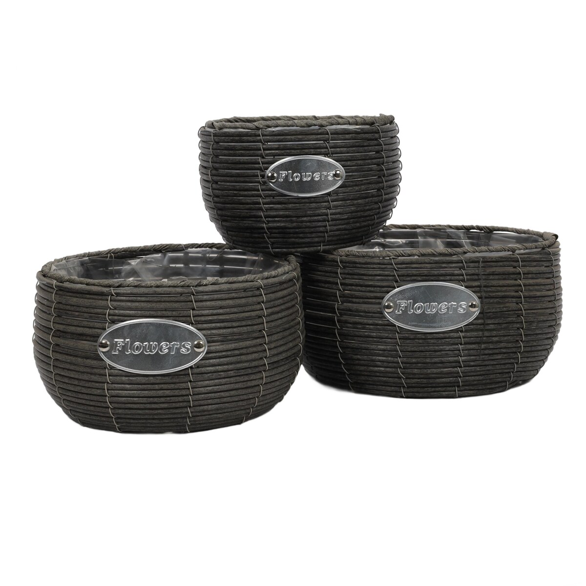 Zestaw okrągłych doniczek, 3 szt., rózne rozmiary