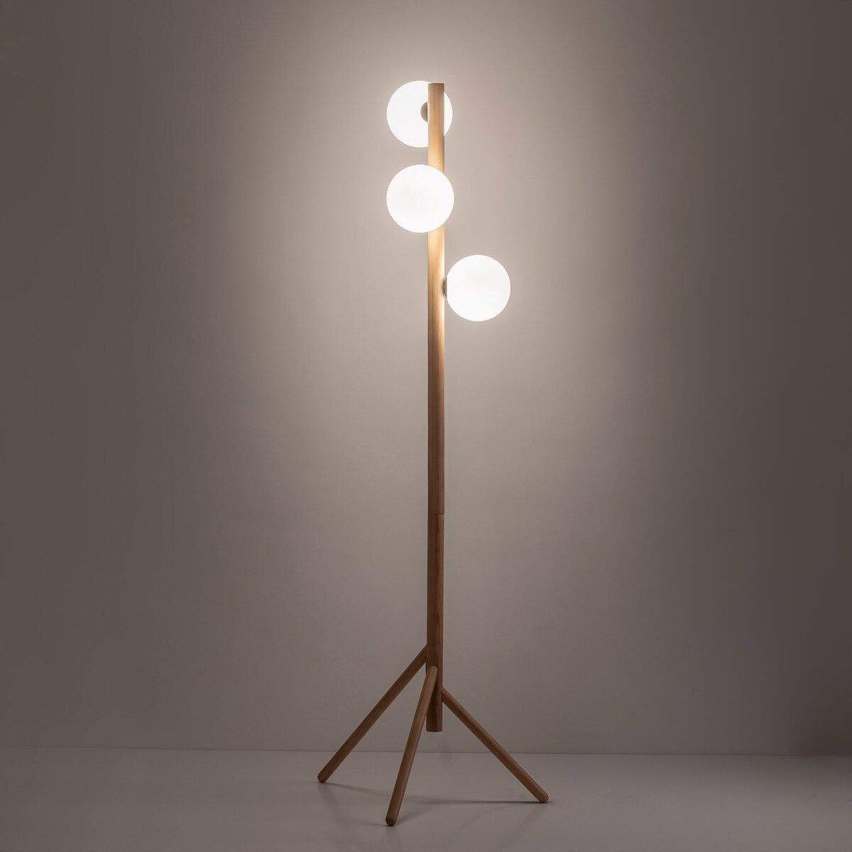 Lampa podłogowa TK Lighting ESTERA WOOD 5809, 3xG9, drewno sosna, biała-czarna, 150 cm