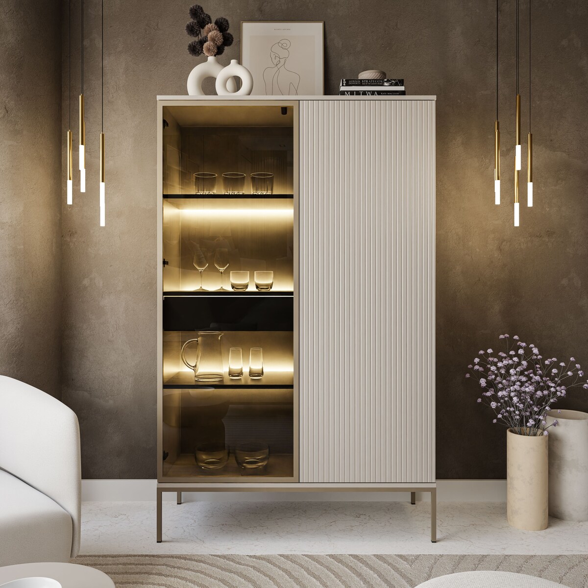 Witryna ECLIPSE WTSZ104 kaszmir z oświetleniem