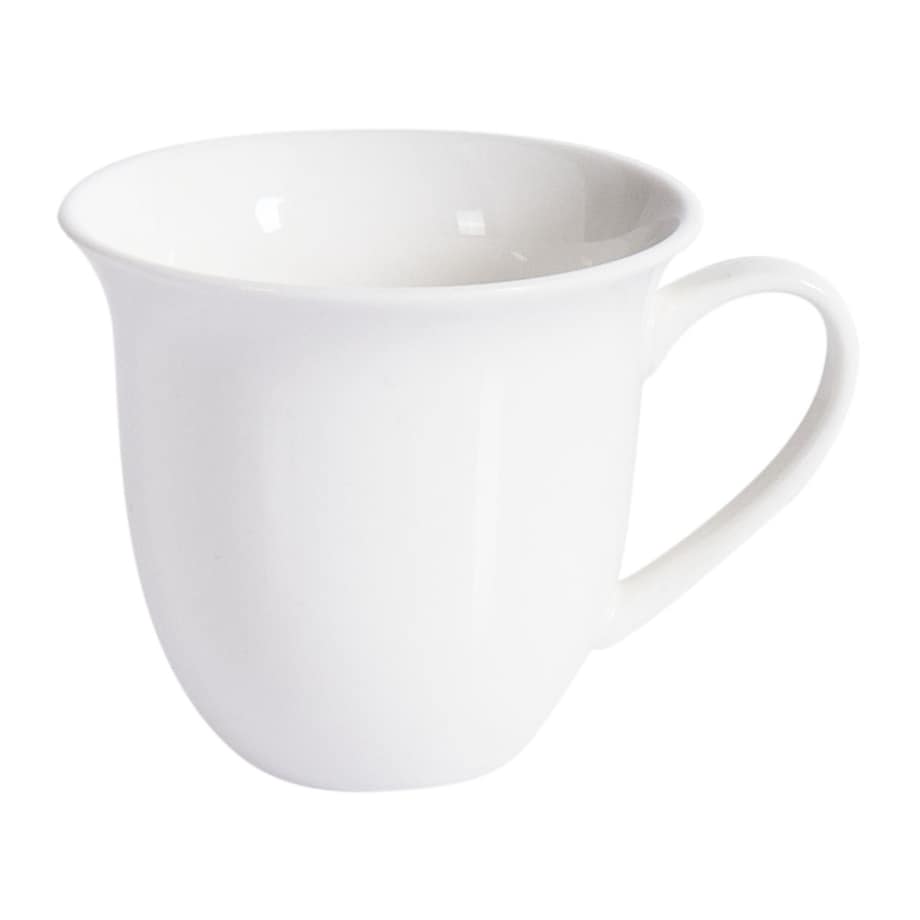 Zestaw 8 filiżanek ze spodkami ELDERBERRY Porcelana Biały