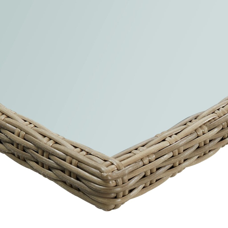 vidaXL Stół ogrodowy, brązowy, 200x100x74 cm, szkło i rattan PE
