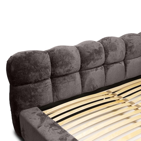 Łóżko z pojemnikiem brązowoszare 160x200 cm Boston