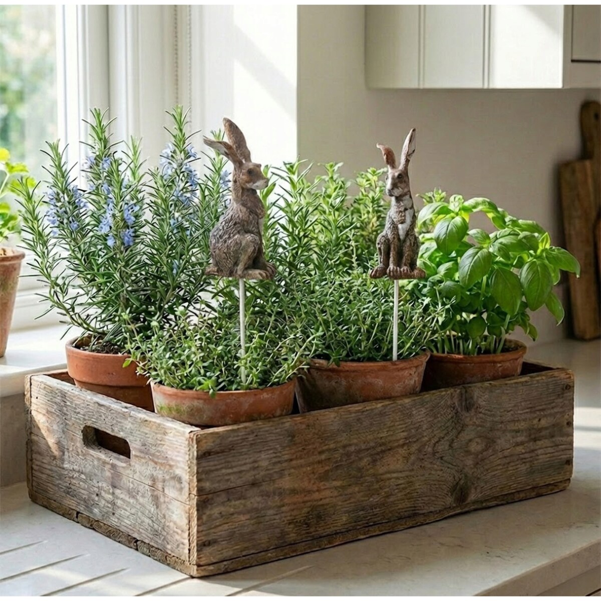 OZDOBA DO DONICZKI WIELKANOCNA NA WIELKANOC ZAJĄCZKI ZAJĄC DO WBICIA 2 szt.