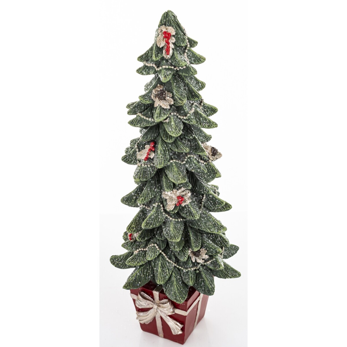 Dekoracja - choinka w czerwonym pudełku 32x13x13 cm