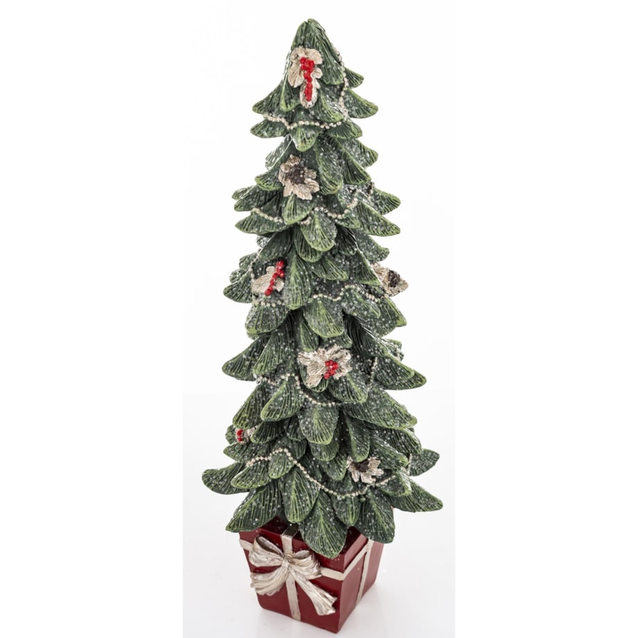 Dekoracja - choinka w czerwonym pudełku 32x13x13 cm