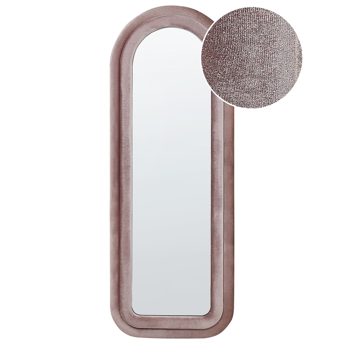 Lustro ścienne CULAN 60 cm 160 cm Welur Różowy