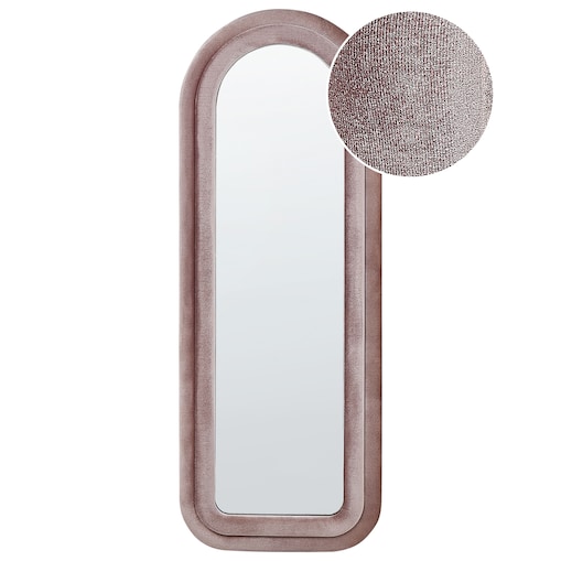 Lustro ścienne CULAN 60 cm 160 cm Welur Różowy