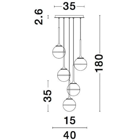 Loftowa LAMPA wisząca PEREZ LE41752 Luces Exclusivas szklana OPRAWA kaskada ZWIS modernistyczny biały złoty