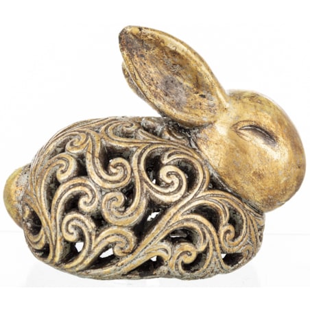 Dekoracja - królik ażurowy 21x17x25 cm ZŁOTY