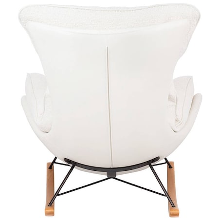 Sypialniany fotel Otilia Teddy do karmienia biały brązowy, King Home