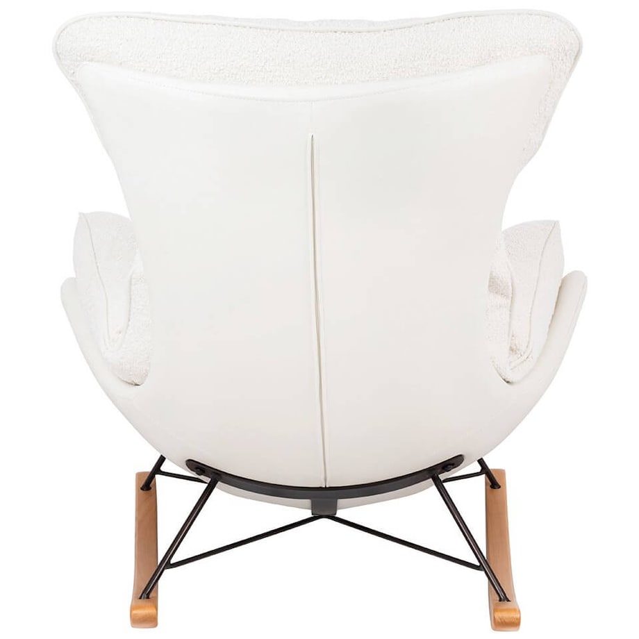 Sypialniany fotel Otilia Teddy do karmienia biały brązowy, King Home