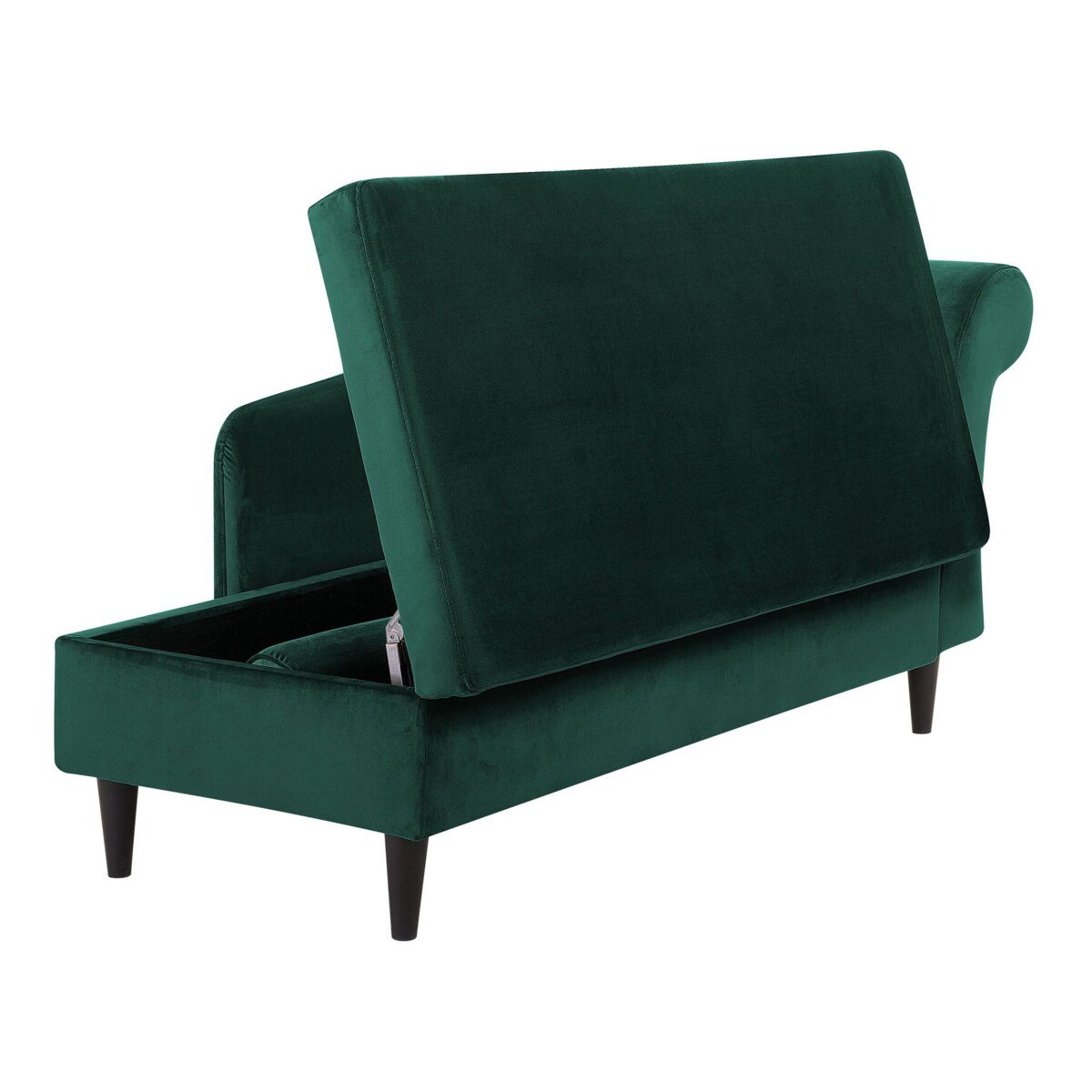 Szezlong welurowy prawostronny szmaragdowy LUIRO