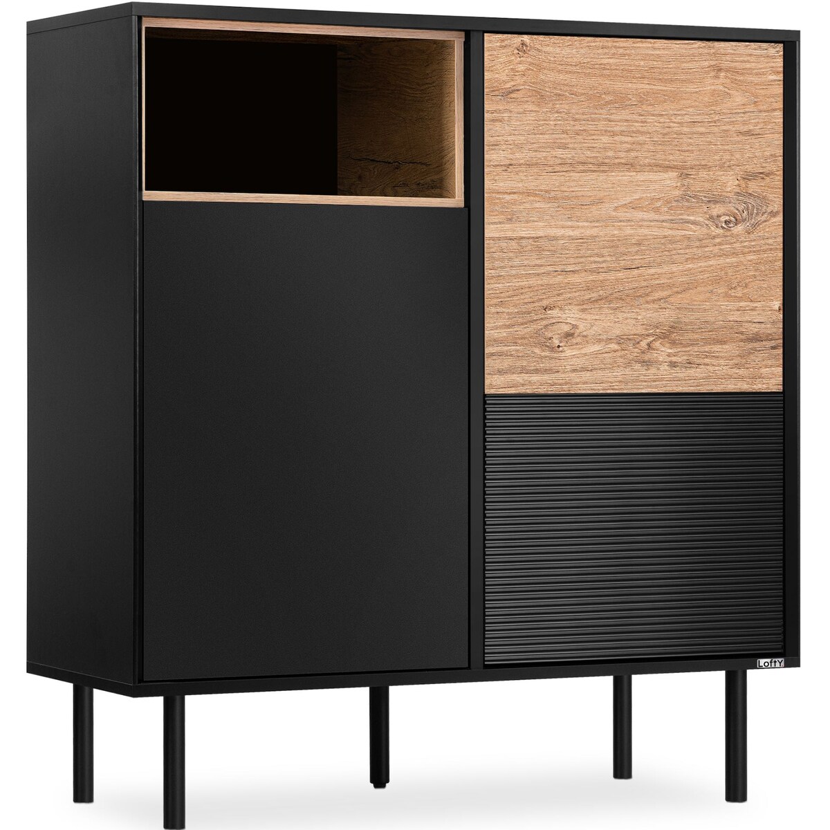 KONSIMO LOFTY Komoda w stylu loft na czarnych nóżkach