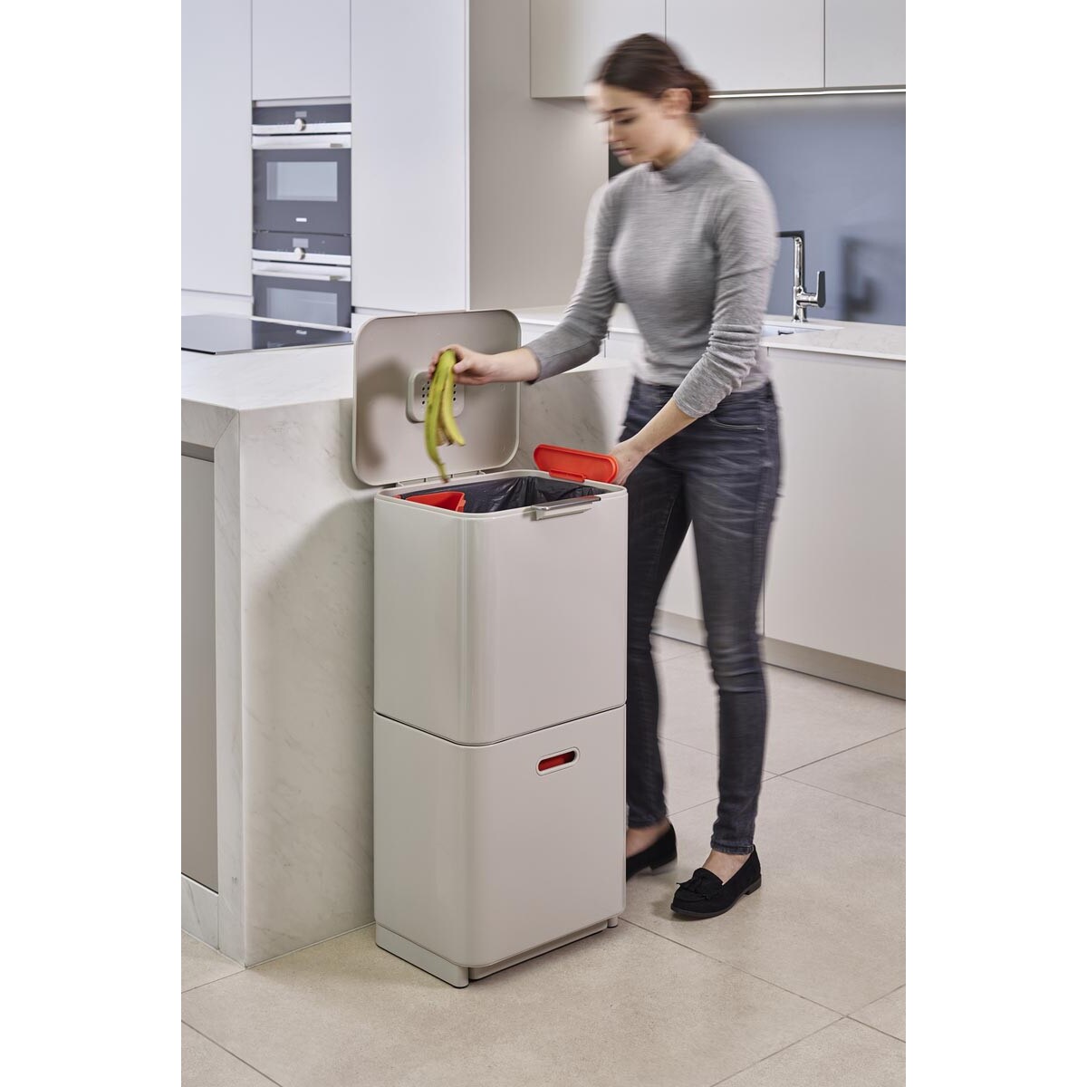 Kosz do segregacji śmieci stone Totem Max, 60 l, Joseph Joseph