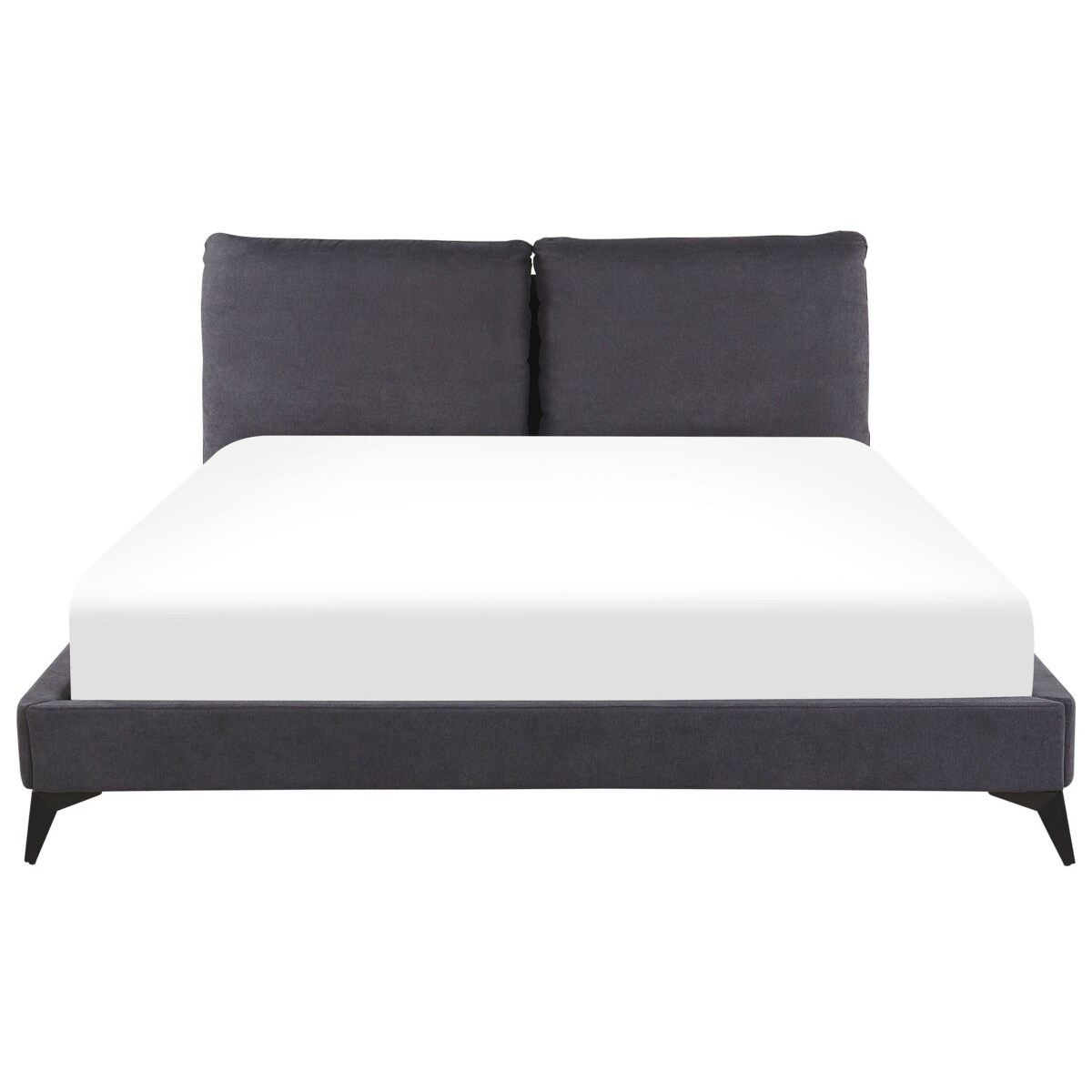 Łóżko welurowe 180 x 200 cm ciemnoszare MELLE