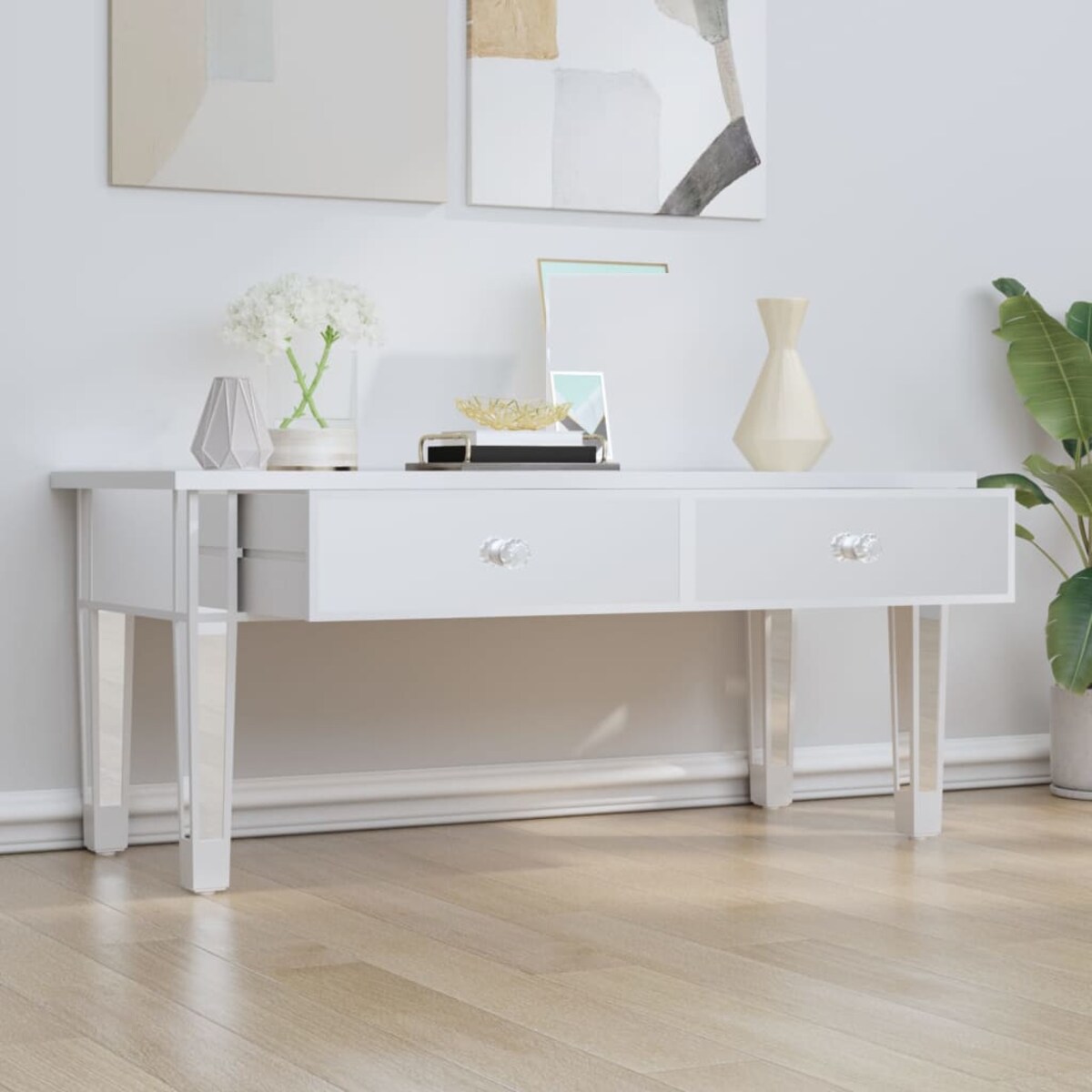 vidaXL Lustrzany stolik kawowy, 106x45x45 cm, płyta i szkło