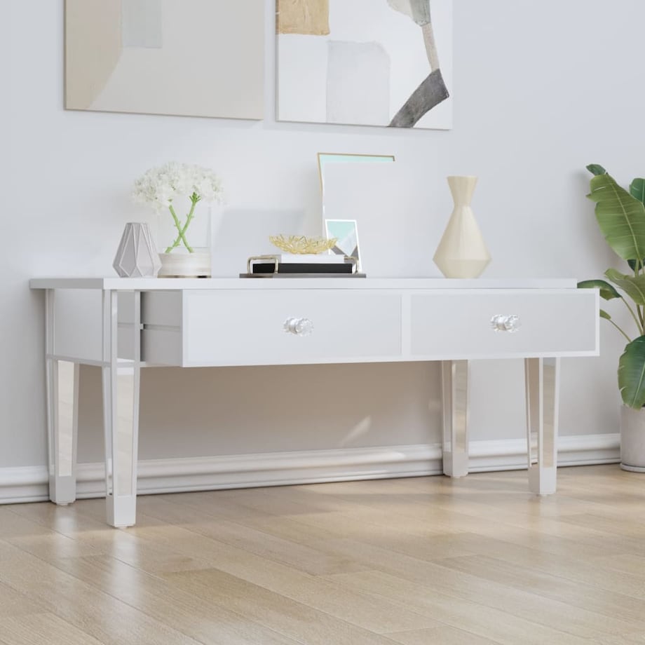 vidaXL Lustrzany stolik kawowy, 106x45x45 cm, płyta i szkło